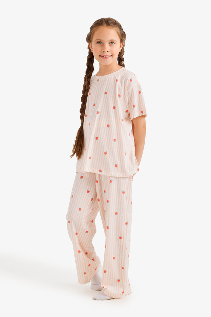 Girly Striped Pyjama Set