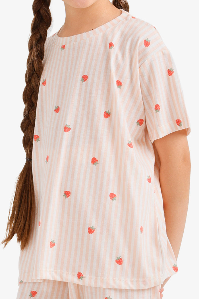 Girly Striped Pyjama Set