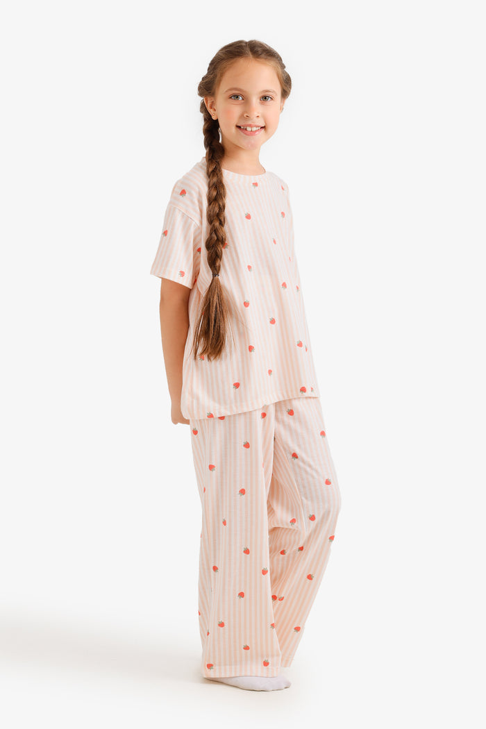 Girly Striped Pyjama Set