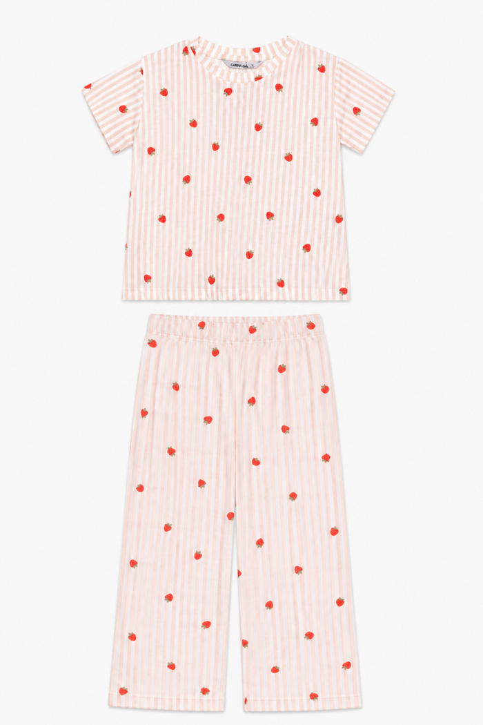 Girly Striped Pyjama Set