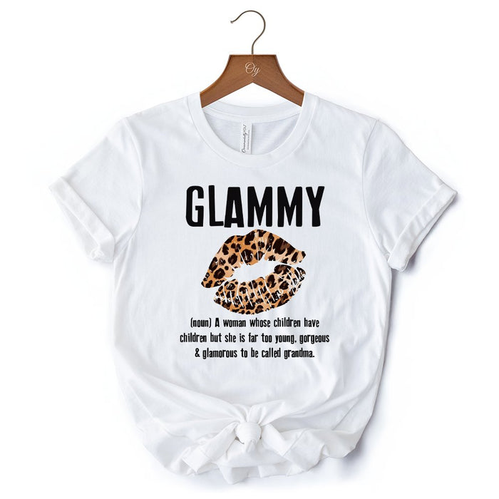 Glammy Leopard Lips T-Shirt, Coquette White Tee for Stylish and Glamorous Grandmas T-Shirts OrnamentallyYou