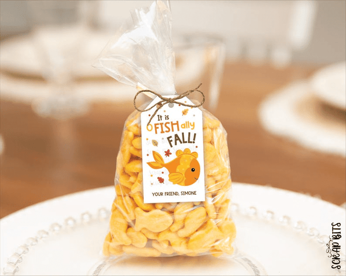 It Is O Fish Ally Fall Goldfish Tags, Snack or Treat Bag Tags - Scrap Bits
