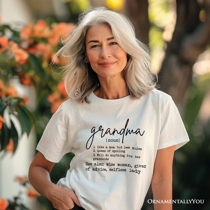 Grandma Definition T-Shirt, White, Natural, Navy and Black Funny Tee for Grandmothers T-Shirts OrnamentallyYou