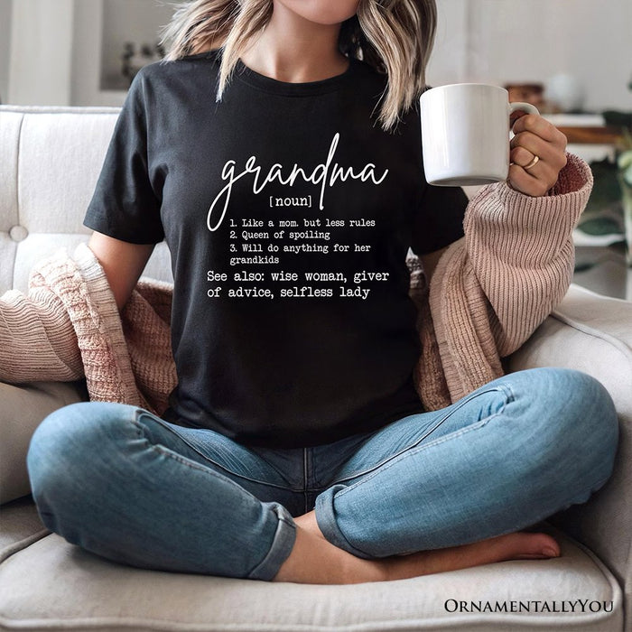 Grandma Definition T-Shirt, White, Natural, Navy and Black Funny Tee for Grandmothers T-Shirts OrnamentallyYou