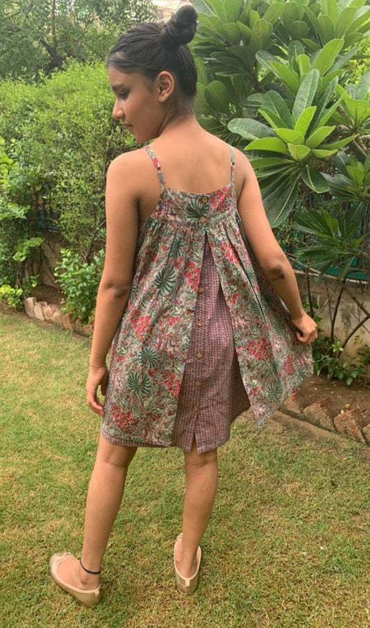 Grey Forest Print Strappy Dress Dress Yo Baby Wholesale