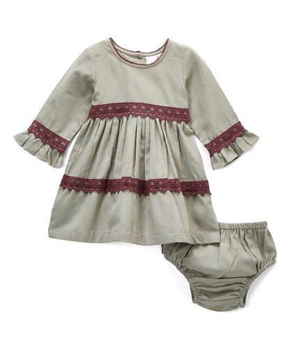 Grey With Burgundy Lace Detail Swing Dress Dress Yo Baby Wholesale