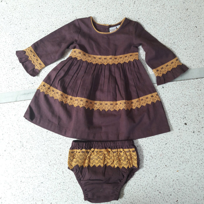 Grey With Burgundy Lace Detail Swing Dress Dress Yo Baby Wholesale