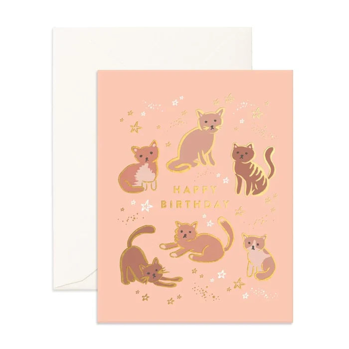 Happy Birthday Cats Greeting Card