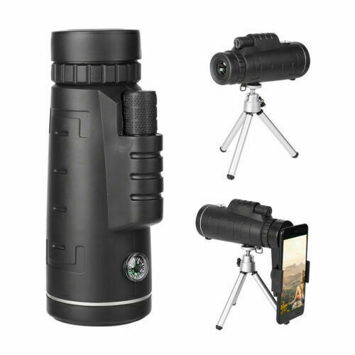 HD Monocular Telescope With Phone Tripod | 40X60mm Night Vision Lens Included For Outdoor Hiking