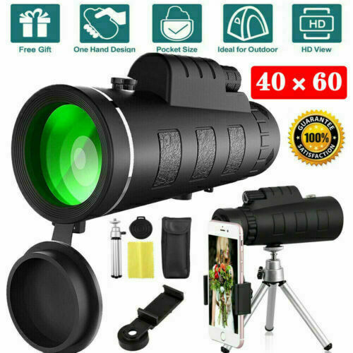 HD Monocular Telescope With Phone Tripod | 40X60mm Night Vision Lens Included For Outdoor Hiking