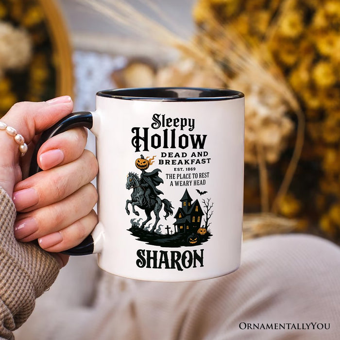 Headless Horseman Sleepy Hollow Halloween Personalized Mug, Dead and Breakfast Retro Gift with Custom Name Personalized Ceramic Mug OrnamentallyYou