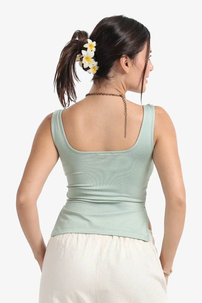Heart Scoop Collar Top