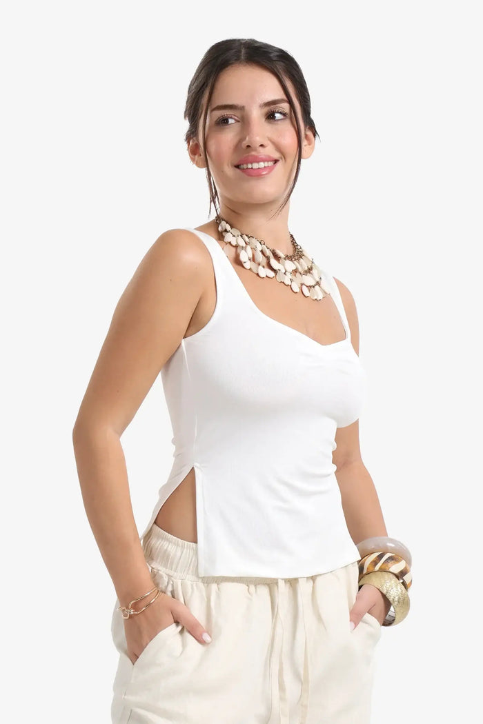 Heart Scoop Collar Top