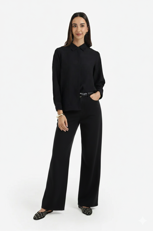Hidden Placket Lounge Shirt