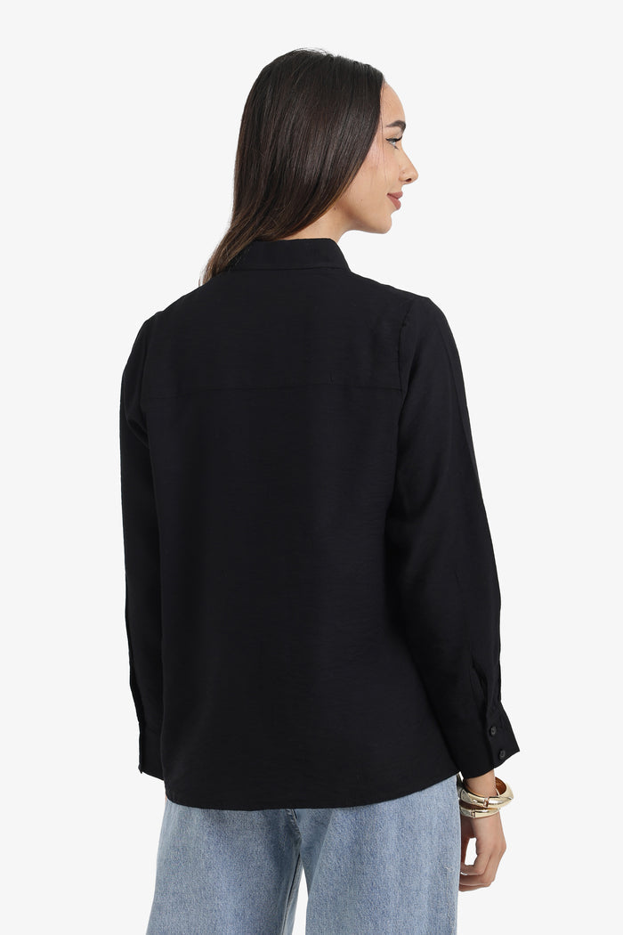 Hidden Placket Lounge Shirt