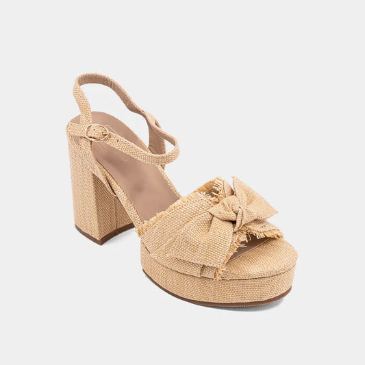 Holly Raffia Heel - Natural