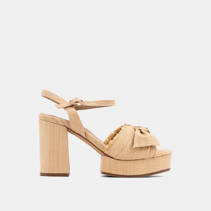 Holly Raffia Heel - Natural