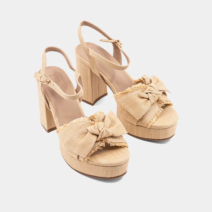 Holly Raffia Heel - Natural