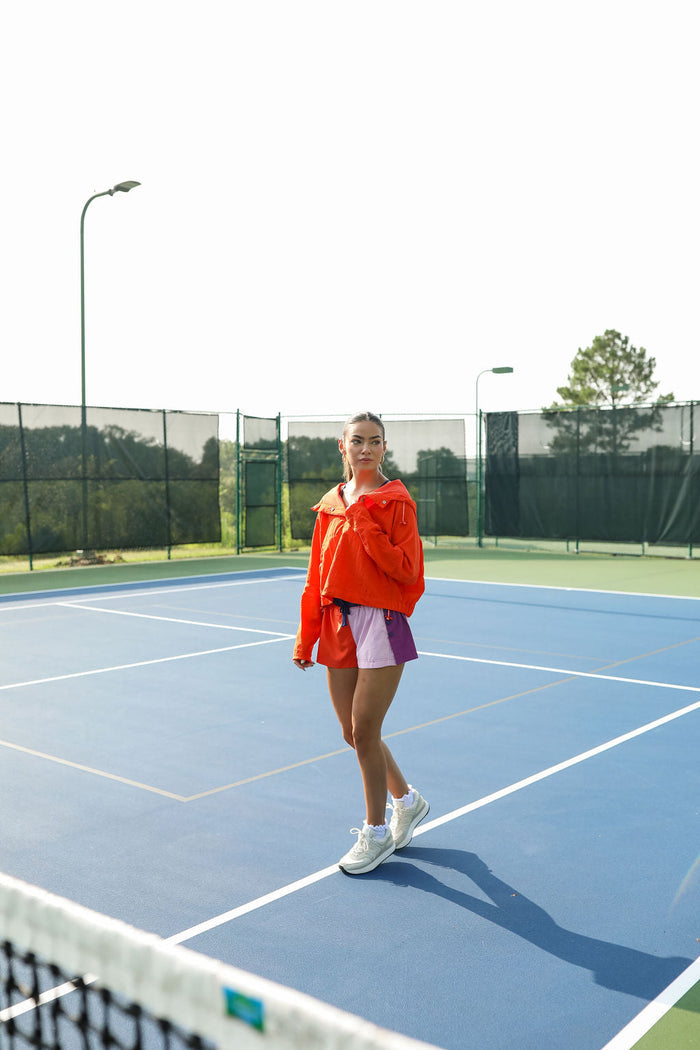 Hooded Pull Over - Orange FREE PEOPLE