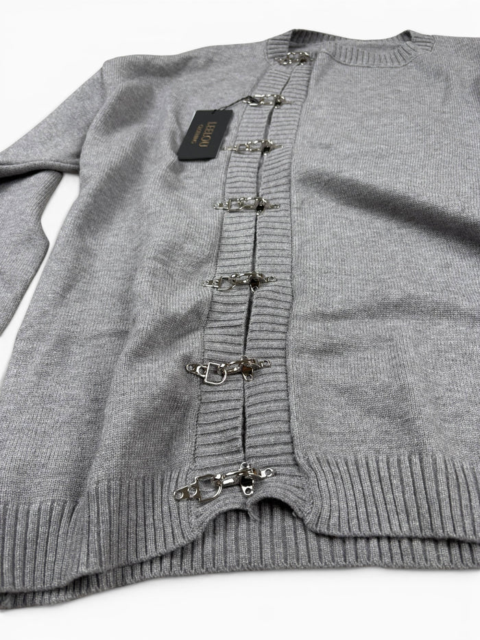 Hook Closure Knit Cardigan