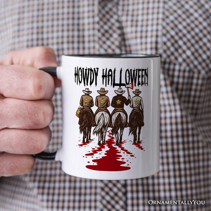 Howdy Halloween Cowboy Men Personalized Mug, Sheriff Western Riders Spooky Gift with Custom Name Personalized Ceramic Mug OrnamentallyYou