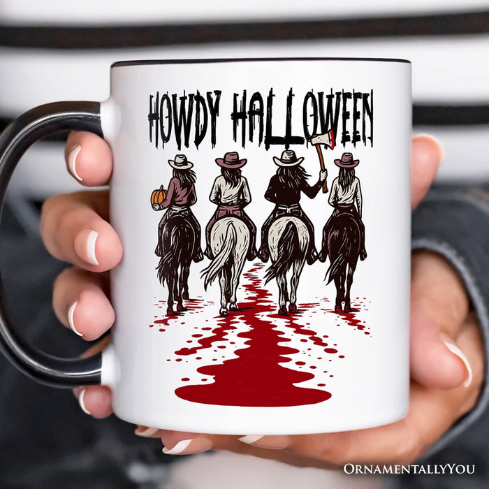 Howdy Halloween Cowgirl Women Personalized Mug, Empowered Western Spooky Gift with Custom Name Personalized Ceramic Mug OrnamentallyYou