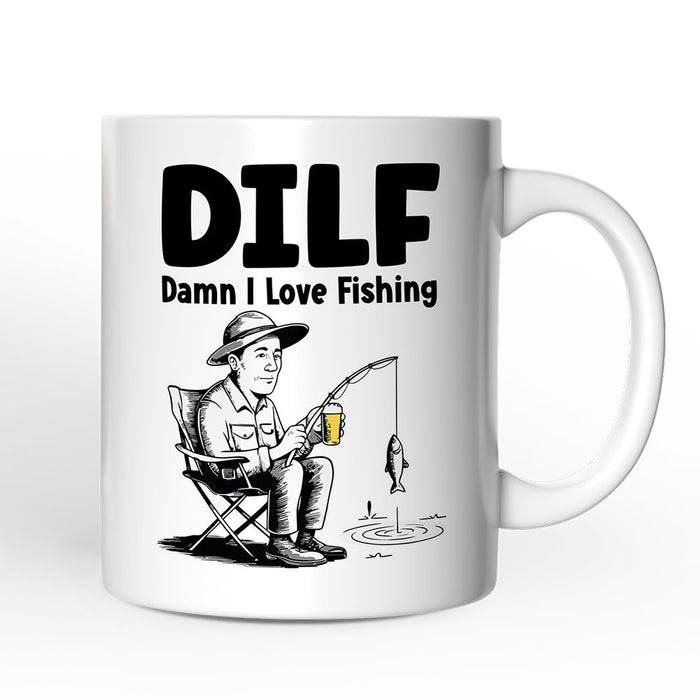 I Love Fishing Personalized Mug, Playful Fisherman Lover Man's Gift With Custom Name Personalized Ceramic Mug OrnamentallyYou 12oz Mug Non-Custom