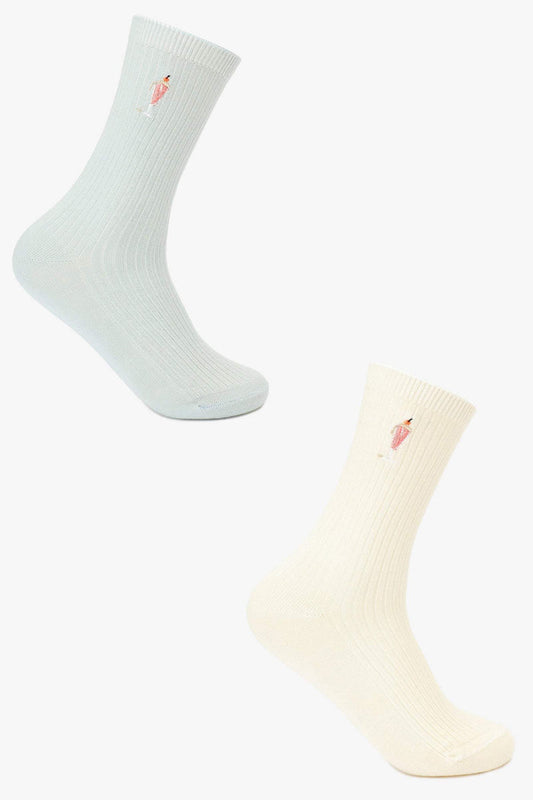 Ice Cream Printed Socks - 2 Pairs