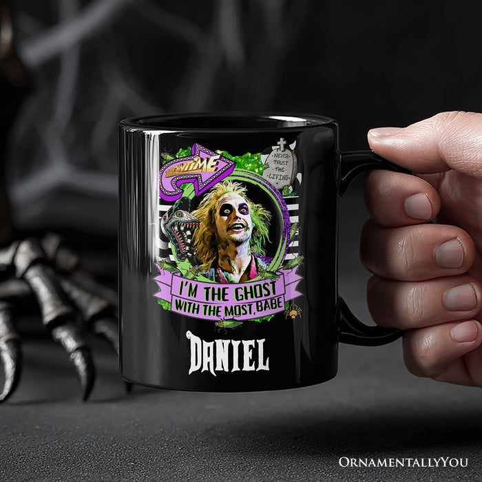 I’m The Ghost With The Most Babe Personalized Mug, Funny Horror Gift with Custom Name Personalized Ceramic Mug OrnamentallyYou
