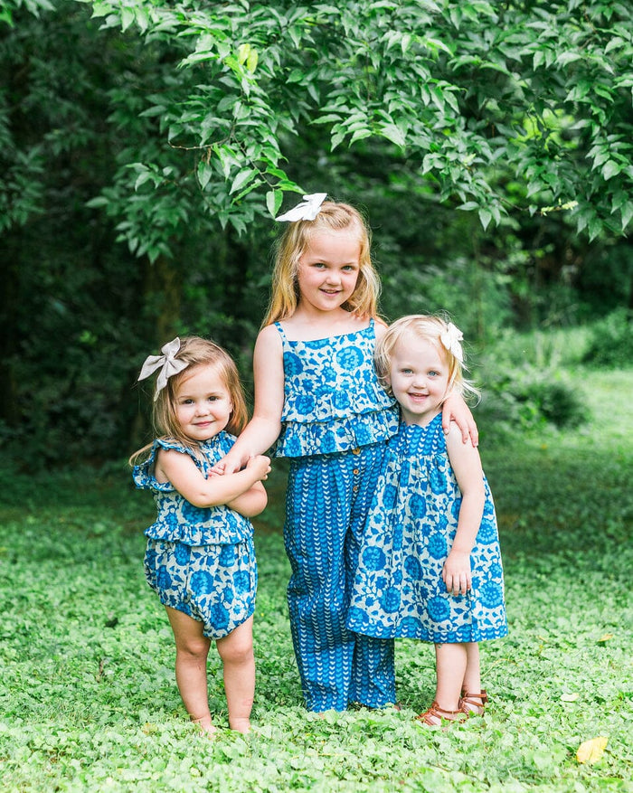 Indigo Floral Printed Dress Yo Baby India