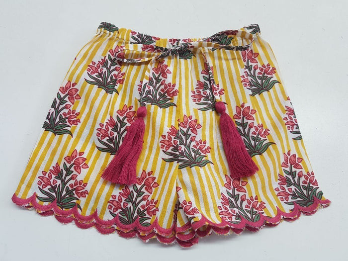 Infant Scalloped Drawstring Shorts 3 Piece Shorts Set Yo Baby Wholesale