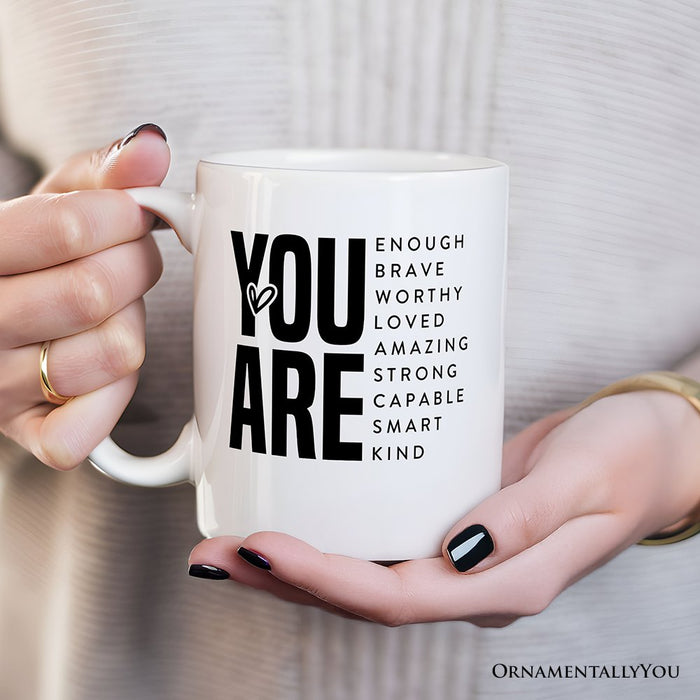 Inspirational Words Personalized Mug, Significant Other Gift With Custom Name Personalized Ceramic Mug OrnamentallyYou