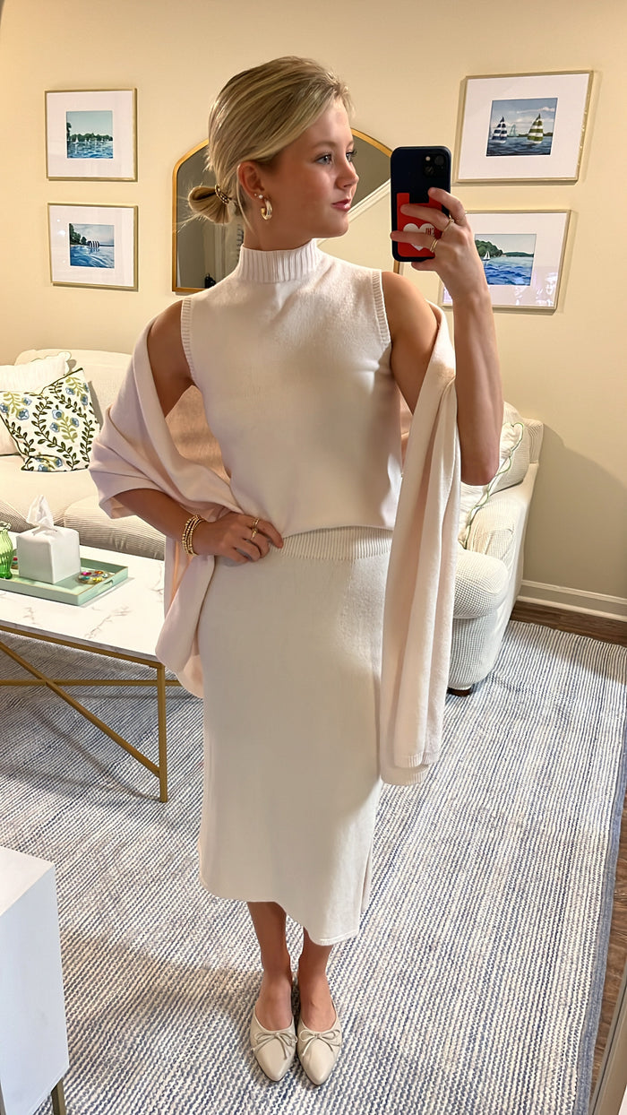 Isabella Pencil Skirt - Ivory