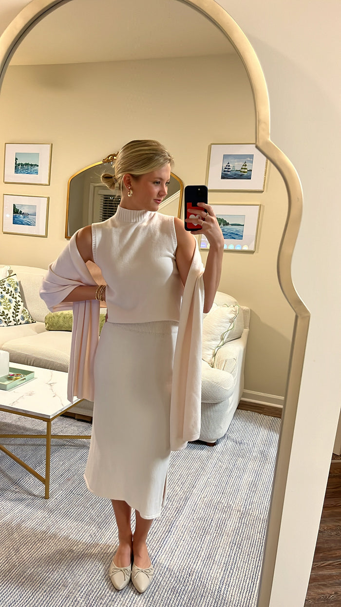 Isabella Pencil Skirt - Ivory