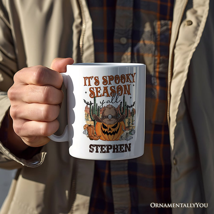 It's Spooky Season Y'all Personalized Mug, Funny Western Halloween Gift with Custom Name Personalized Ceramic Mug OrnamentallyYou