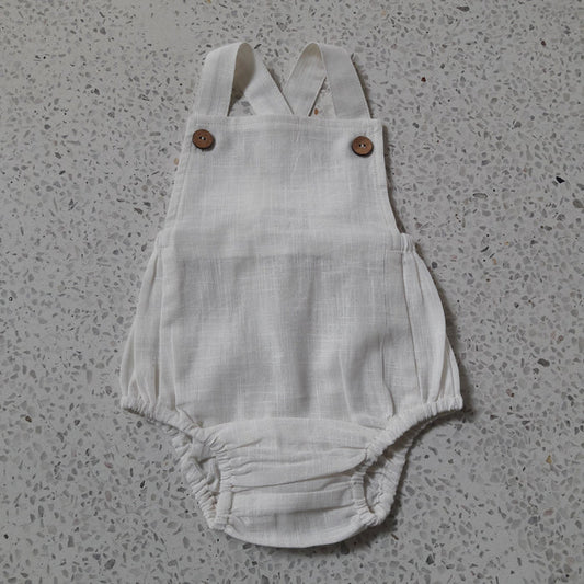 Off-White Infant Cotton Romper Dress Yo Baby Wholesale