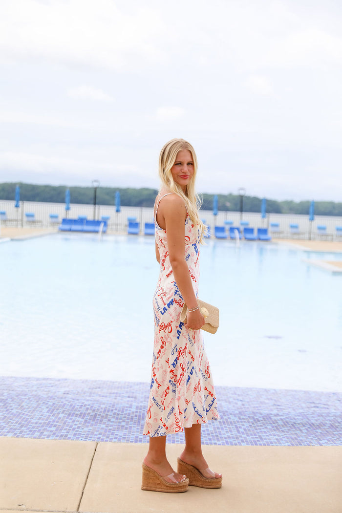Joan Dress - White Script