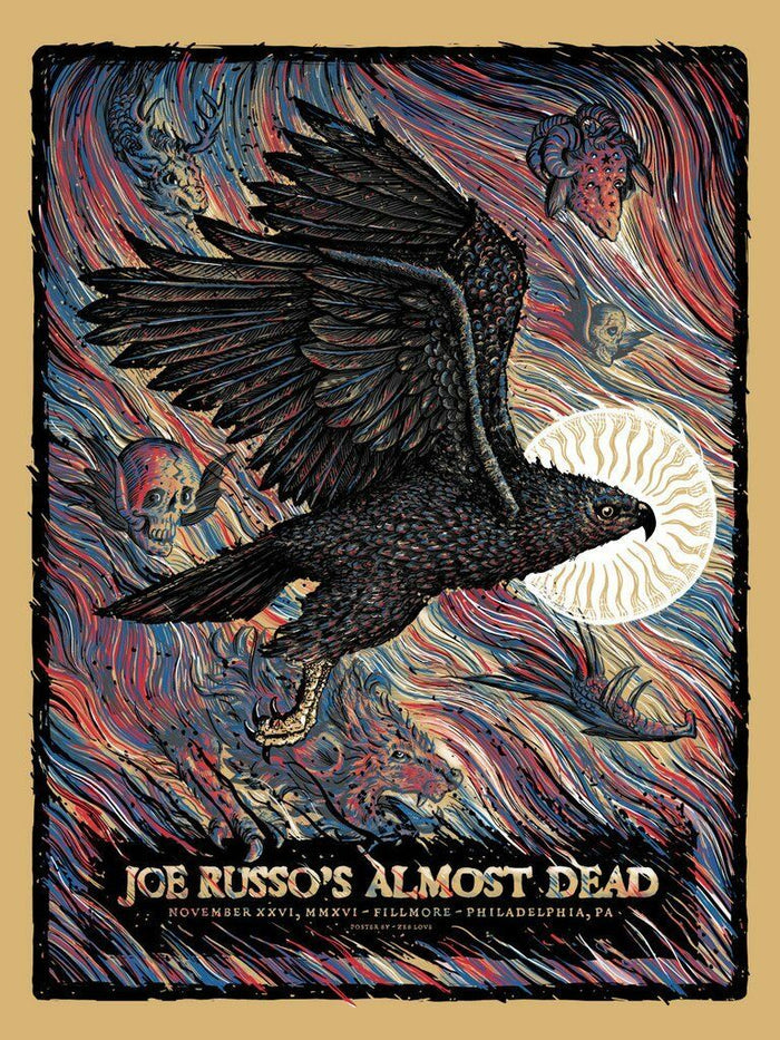 Joe Russo's Almost Dead Philadelphia 2016 by Zeb Love, 18" x 24" Screen Print