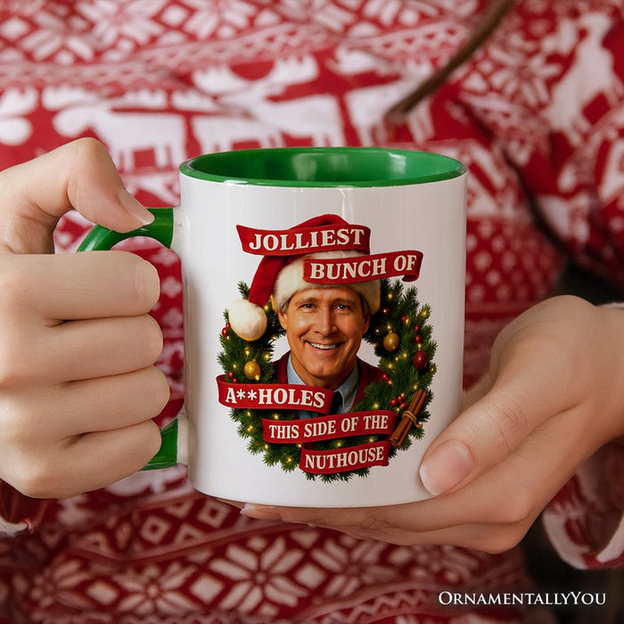 Jolliest Bunch of Assholes Personalized Mug, Griswold’s Family Christmas Vacation Gift with Custom Name Personalized Ceramic Mug OrnamentallyYou