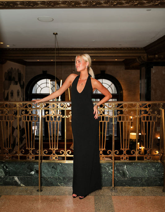 Kate Halter Dress - Black Knit
