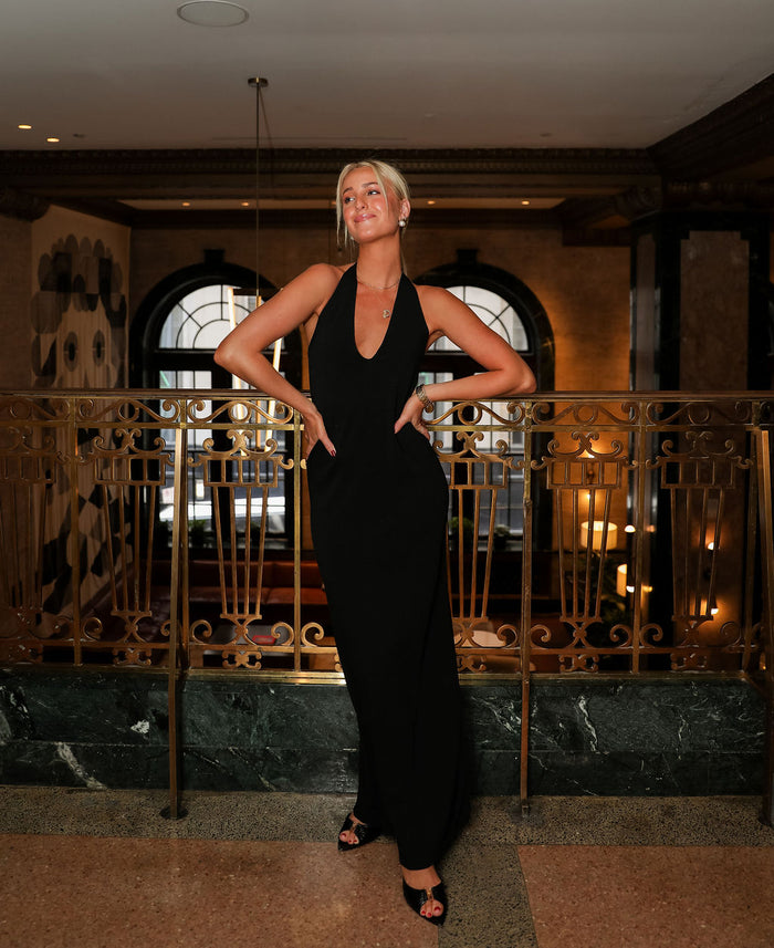 Kate Halter Dress - Black Knit
