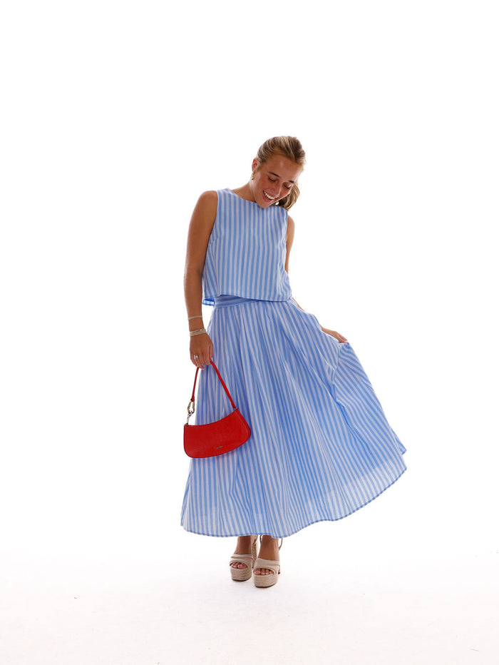 Kelli Skirt - Blue Stripe