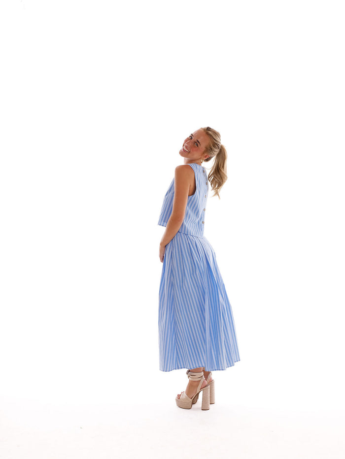 Kelli Skirt - Blue Stripe