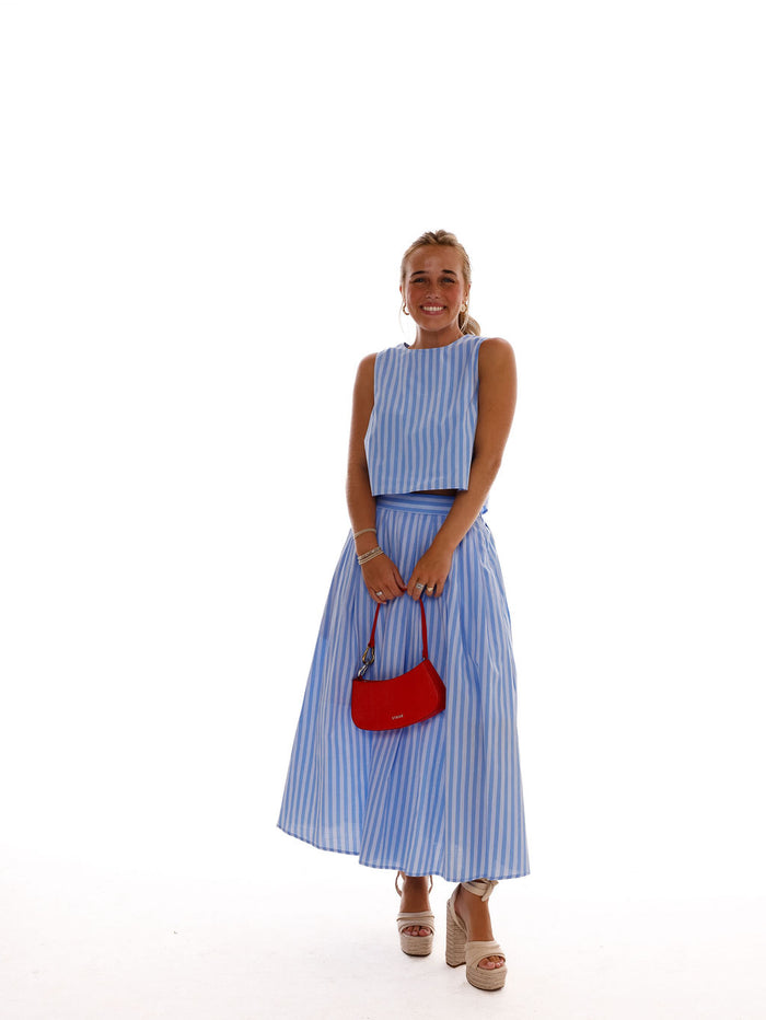 Kelli Skirt - Blue Stripe