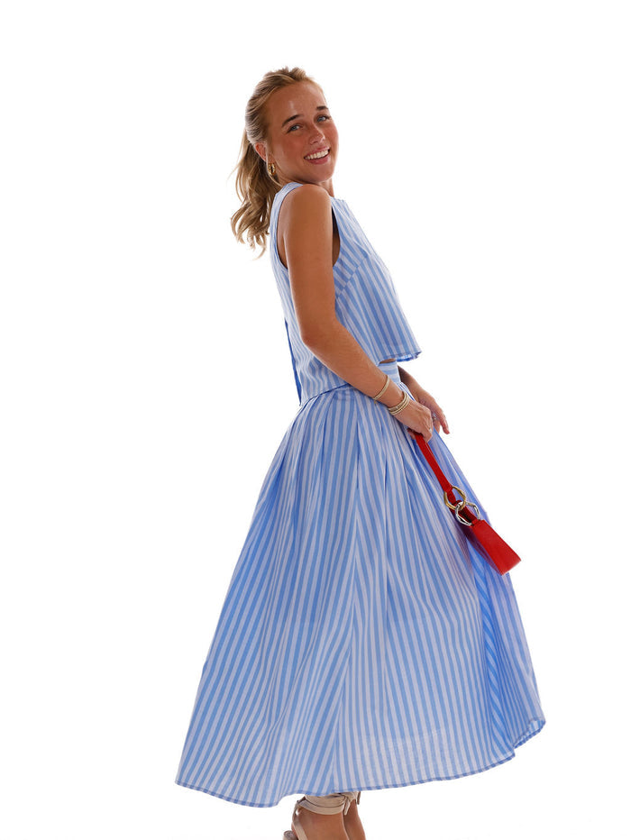 Kelli Skirt - Blue Stripe