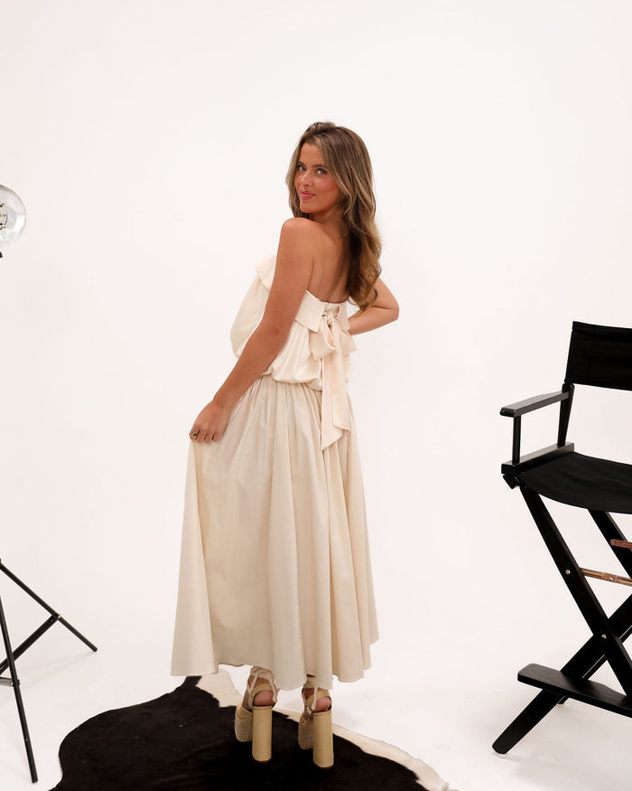 Khloe Strapless Top - Champagne