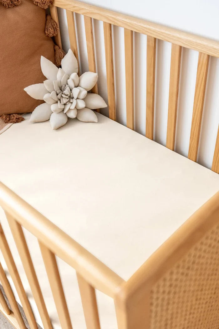 Kiin Organic Bamboo Cotton Cot Sheet - Ivory