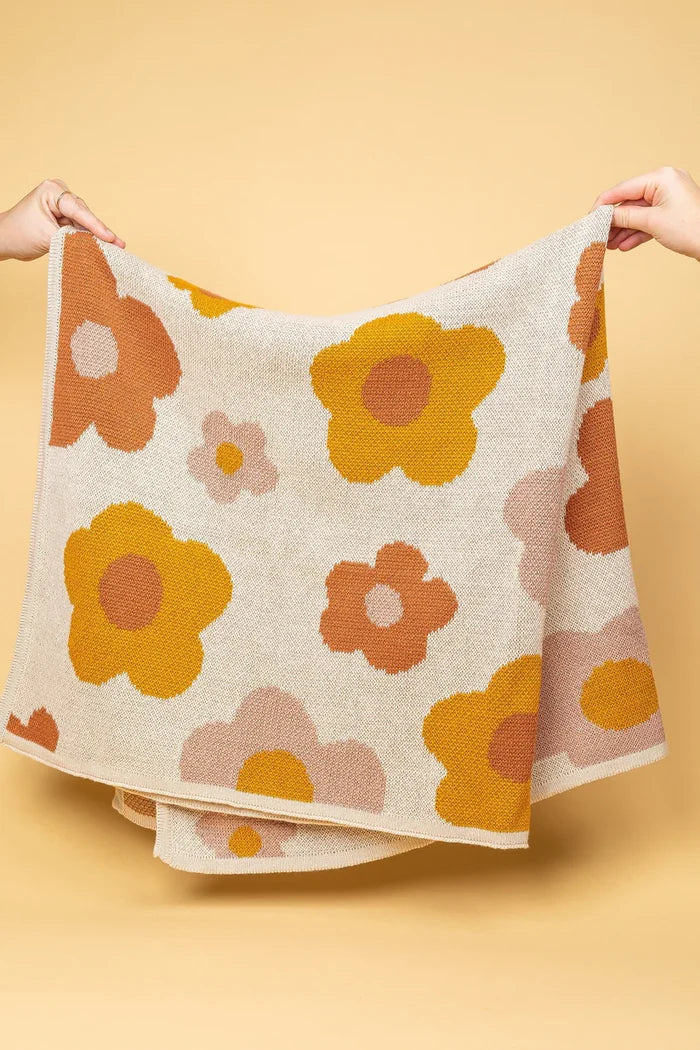 Kiin Organic Cotton Knitted Bloom Blanket