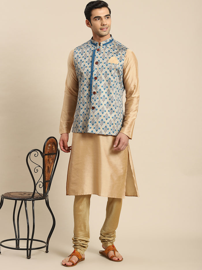 Kisah Men Blue Kurta Jacket Set