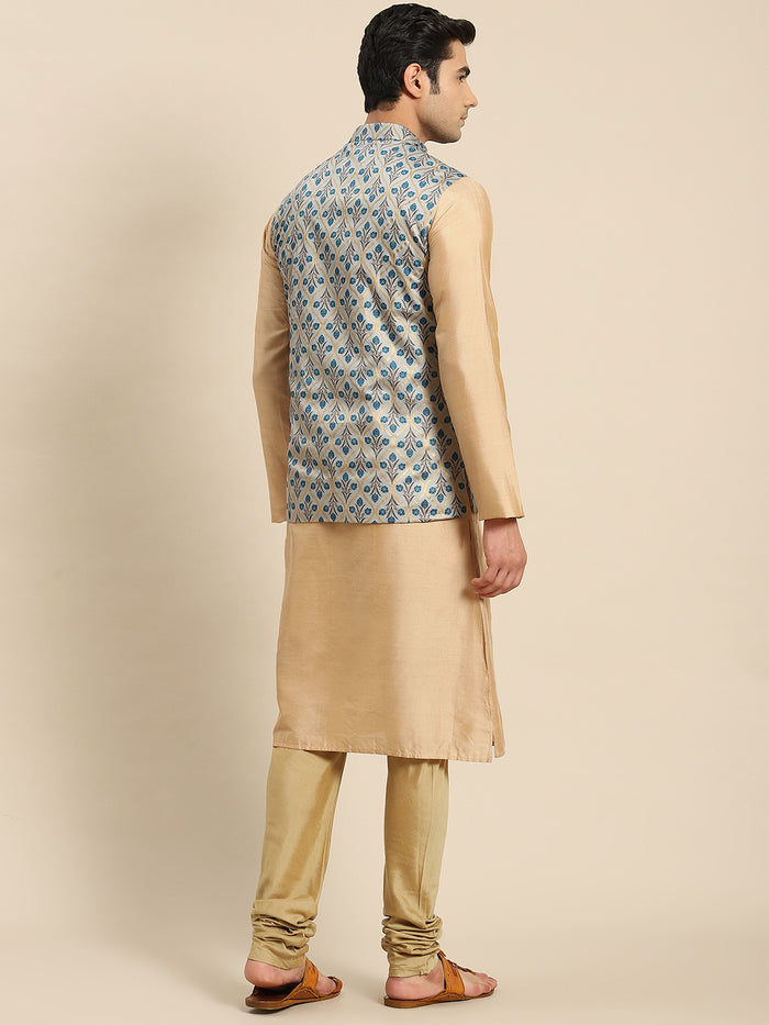 Kisah Men Blue Kurta Jacket Set